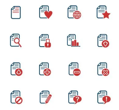 Document icon set Stock Illustration