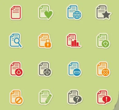 Document icon set Ilustração Stock