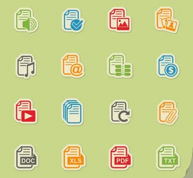 Document icon set Ilustração Stock