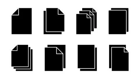 Document icon set. Paper icon. File Icon Stock Illustration