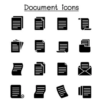 Document icon set vector illustration graphic design Stock Illustration