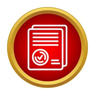 Document icon showing approved agreement and validation Stock Illustration