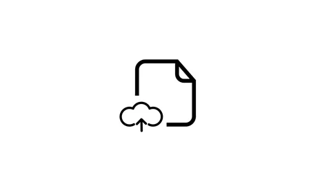 Document icon showing a browser window featuring an upward cloud arrow animation Vidéo 335772747