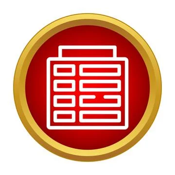 Document icon showing data list in red circle 스톡 일러스트