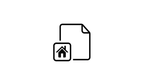 Document icon showing a house symbol at the bottom animation Vidéo 335706816