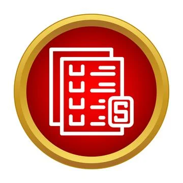 Document icon showing list with five items Stock Illustration