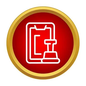 Document icon showing official stamp approval process Stock Illustration