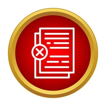 Document icon showing refusal or cancellation イラスト素材