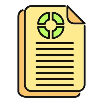Document icon showing report data analysis 스톡 일러스트