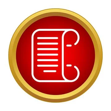 Document icon showing scroll with text lines Illustrazione stock