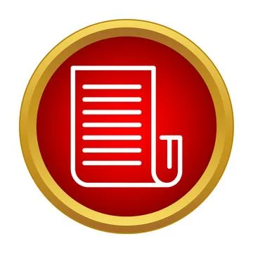 Document icon showing scrolling paper text file Illustrazione stock