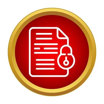 Document icon showing secure data protection and privacy Illustration