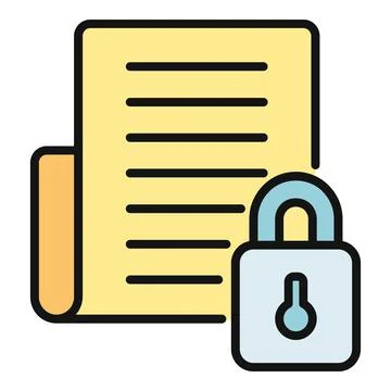 Document icon showing secured data privacy protection Illustrazione stock