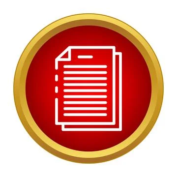 Document icon showing stack of files on red button 스톡 일러스트