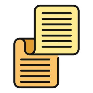 Document icon showing two overlapping paper sheets Illustrazione stock