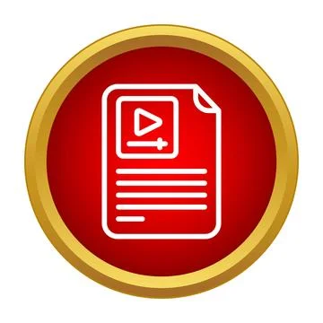 Document icon showing video media content file Illustrazione stock
