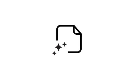 Document icon with sparkle stars animation isolated on white background Stock Footage 335392353