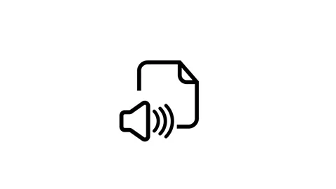 Document icon with speaker and sound wave animation isolated on white background Stock Footage 335297030