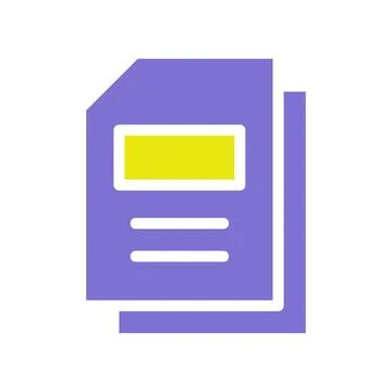 Document Icon Stacked With A Yellow Top Rectangle Illustrazione stock