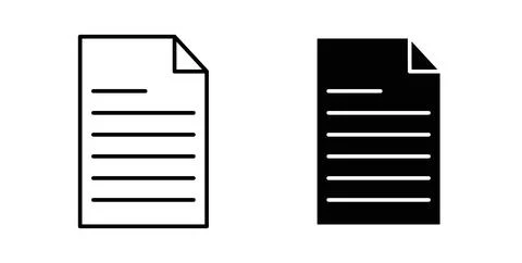 Document icon. Style is flat and line symbol イラスト素材