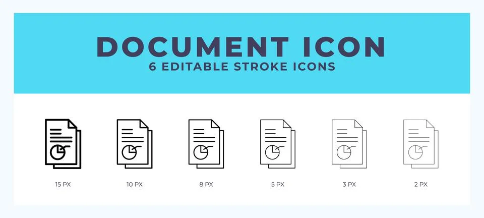 Document icon symbol. Isolated. Vector illustration with editable stroke. Stock Illustration
