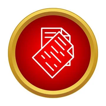 Document icon symbol on a red button Stockillustratie