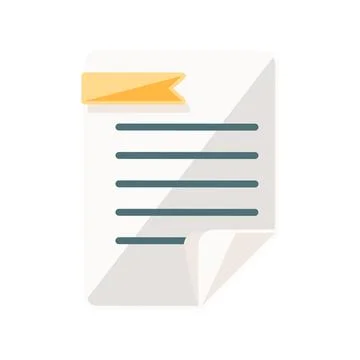 Document icon symbolizing text file, office paperwork, business information Stock Illustration