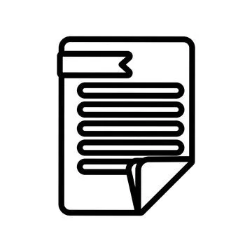 Document icon symbolizing text file, office paperwork, business information Stock Illustration