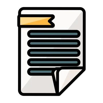 Document icon symbolizing text file, office paperwork, business information Stockillustratie