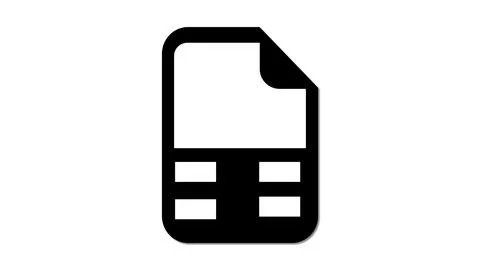 Document Icon with Table Layout Stock Illustration