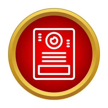 Document icon with user profile and file information Illustrazione stock