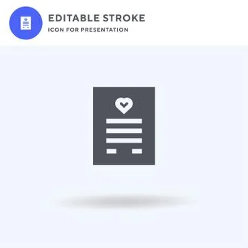 Document icon vector, filled flat sign, solid pictogram isolated on white, lo Illustrazione stock