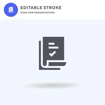 Document icon vector, filled flat sign, solid pictogram isolated on white, lo 스톡 일러스트