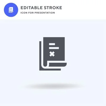 Document icon vector, filled flat sign, solid pictogram isolated on white, lo 스톡 일러스트