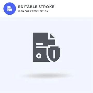 Document icon vector, filled flat sign, solid pictogram isolated on white, lo Illustrazione stock