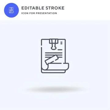 Document icon vector, filled flat sign, solid pictogram isolated on white, lo 스톡 일러스트