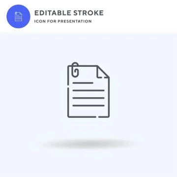 Document icon vector, filled flat sign, solid pictogram isolated on white, lo Illustrazione stock