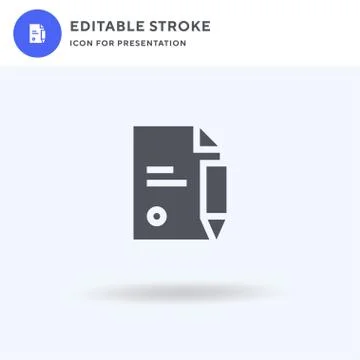 Document icon vector, filled flat sign, solid pictogram isolated on white, logo Illustrazione stock