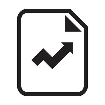 Document icon vector with growth chart and graph information for business data Stock Illustration