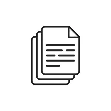 Document icon vector illustration. Paper sheet simple pictogram. 库存插图