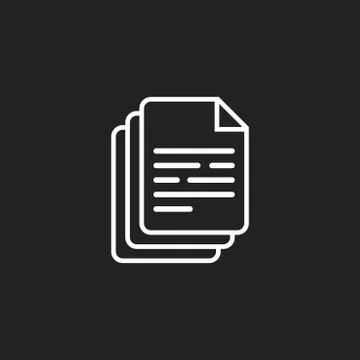 Document icon vector illustration. Paper sheet simple pictogram. Stock Illustration