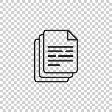 Document icon vector illustration. Paper sheet simple pictogram. Stock Illustration
