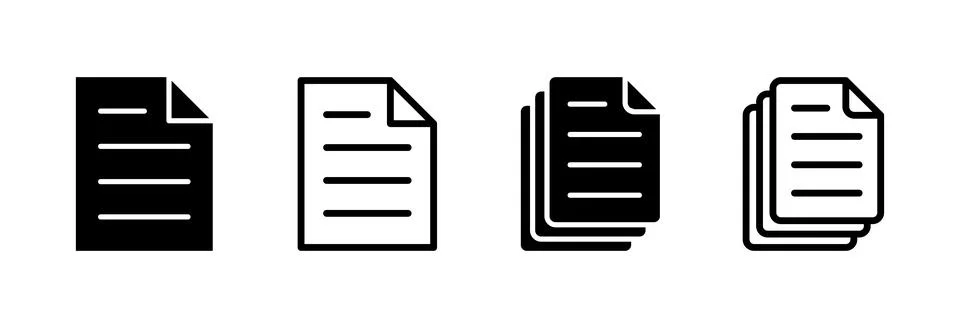 Document icon vector illustration. Paper sign and symbol. File Icon Stock Illustration