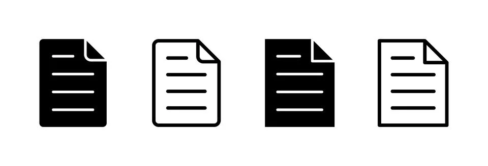 Document icon vector illustration. Paper sign and symbol. File Icon Stock Illustration