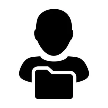 Document icon vector with male person profile avatar folder symbol information Illustrazione stock