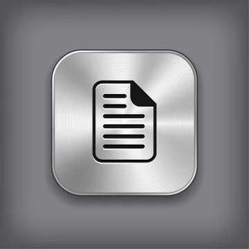 Document icon - vector metal app button Stock Illustration