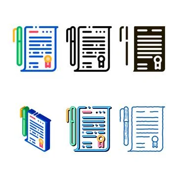 Document icon vector outline styles Illustrazione stock