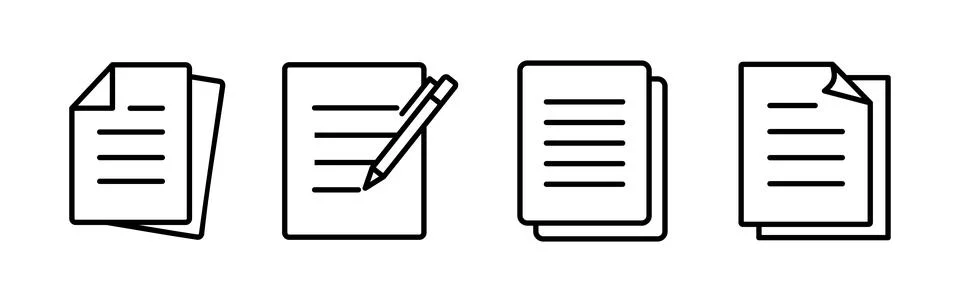 Document icon vector. Paper icon. File Icon Stock Illustration