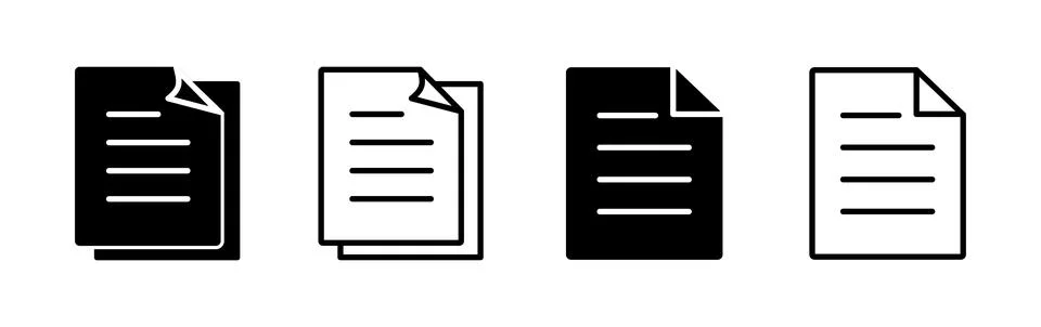 Document icon vector. Paper icon. File Icon Stock Illustration