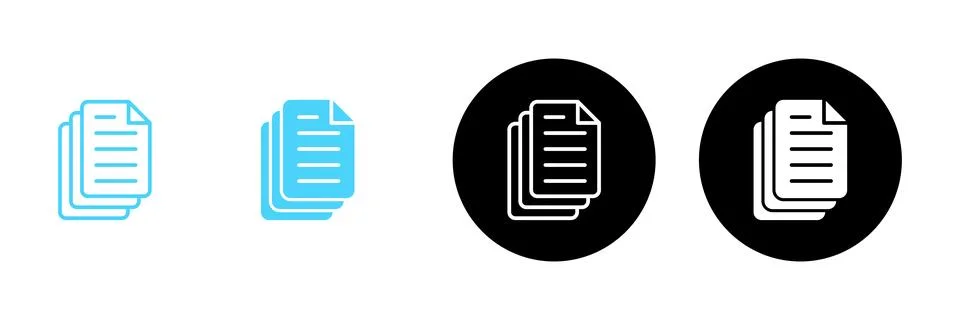 Document icon vector. Paper sign and symbol. File Icon Stock Illustration